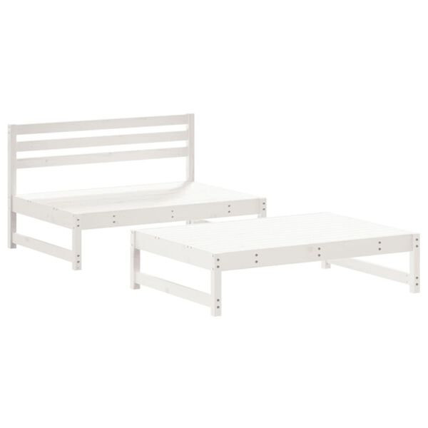 vidaXL 2 Piece Garden Lounge Set White Solid Wood Pine
