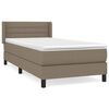 vidaXL Box Spring Bed with Mattress Taupe 80x200 cm Fabric