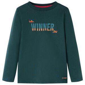 vidaXL Kids' T-shirt with Long Sleeves Dark Green 104