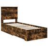 vidaXL Bed Frame Smoked Oak and Silver 70 x 190 cm Engineered Wood