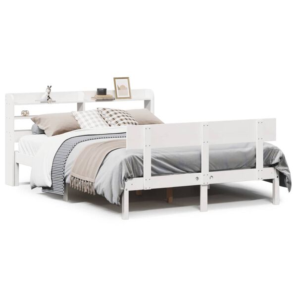 vidaXL Bed Frame without Mattress White 120x200 cm Solid Wood Pine