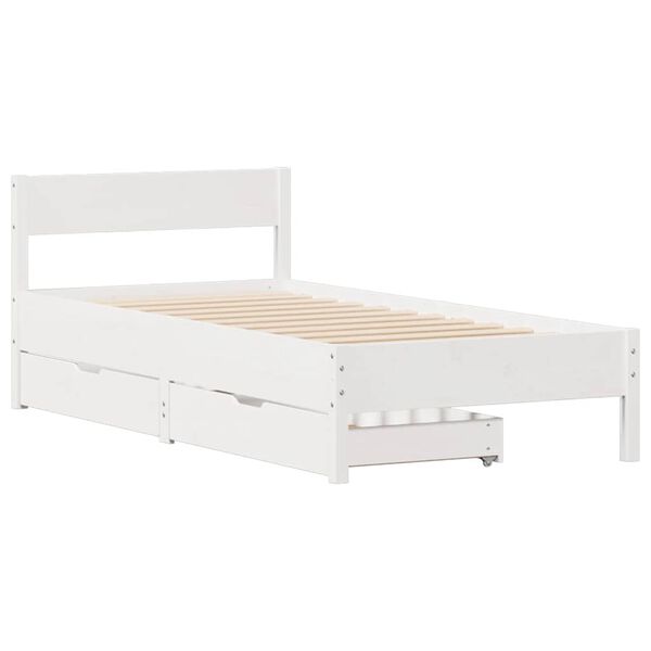 vidaXL Bed Frame without Mattress White 100x200 cm Solid Wood Pine