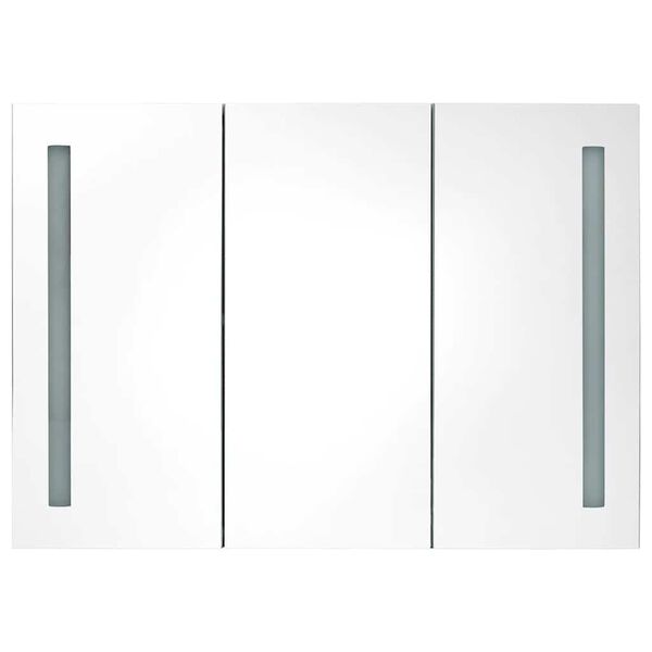 vidaXL LED Bathroom Mirror Cabinet 89x14x62 cm Shining White