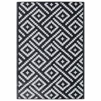 vidaXL Outdoor Carpet White and Black 140x200 cm PP