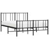 vidaXL Metal Bed Frame without Mattress with Footboard Black 140x200cm