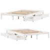 vidaXL Bed Frame with Drawers without Mattress White 135x190 cm Double