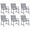vidaXL 7 Piece Garden Dining Set Grey Solid Acacia Wood