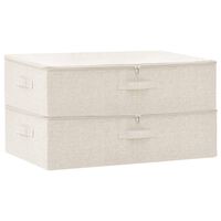 vidaXL Storage Boxes 2 pcs Fabric 70x40x18 cm Cream