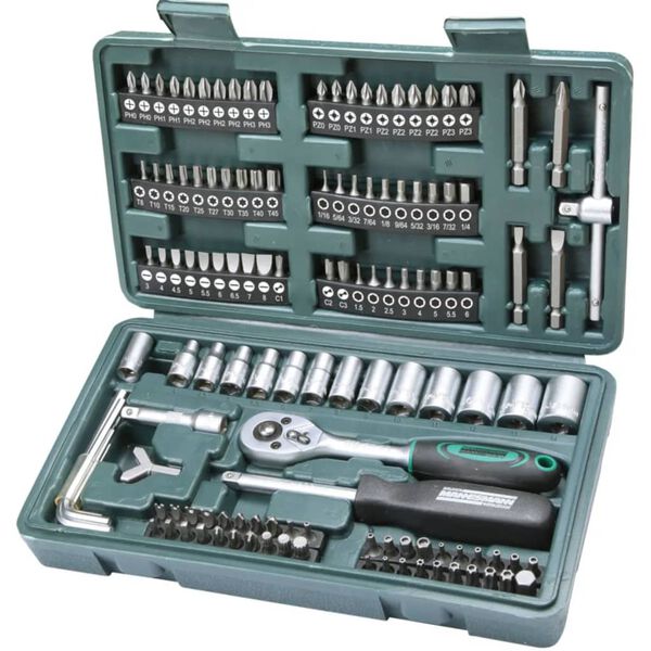 Br&uuml;der Mannesmann 130 Piece Bit and Socket Set 29166