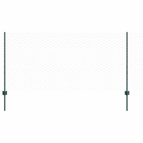 vidaXL Fence with Post Green 1 x 100 m Steel and PVC