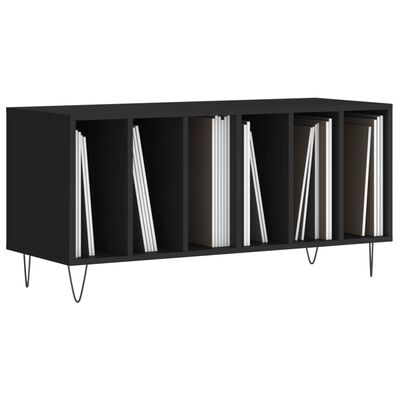 vidaXL Record Cabinet Black 100x38x48 cm Engineered Wood