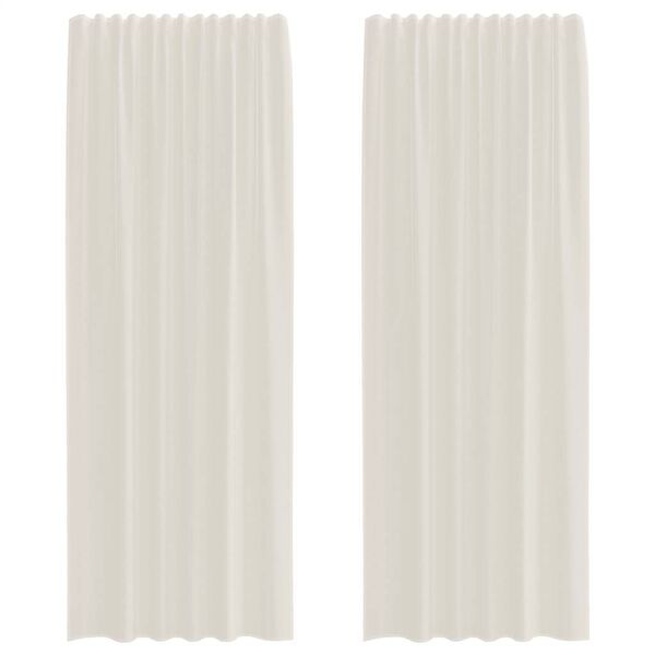 vidaXL Voile Curtains with Rod Pockets 2 pcs Cream