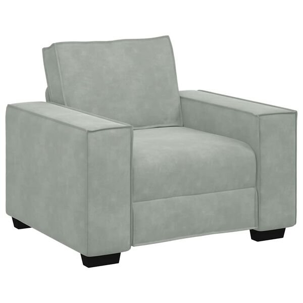 vidaXL Sofa 3 pcs Light Grey Velvet