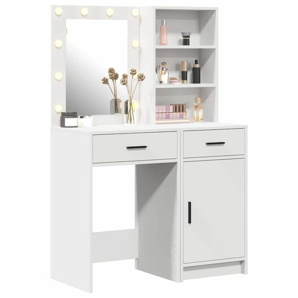 vidaXL Dressing Table Set 2 pcs White 50 x 41 x 135 cm Engineered wood