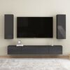 vidaXL TV Cabinet High Gloss Grey 30.5x30x90 cm Engineered Wood