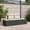 vidaXL Garden Sofa Black 184 x 62 x 85cm Poly Rattan