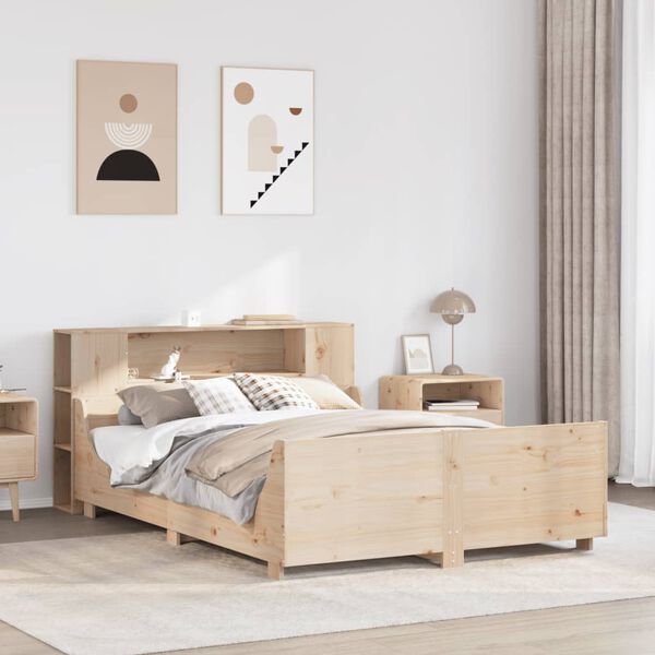 vidaXL Bed Frame without Mattress 120x190 cm Small Double Solid Wood Pine