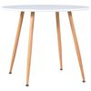 vidaXL Dining Table White and Oak 90x73.5 cm MDF