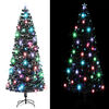 vidaXL Pre-lit Christmas Tree Green and White 240 cm Fibre Optic