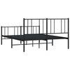vidaXL Metal Bed Frame without Mattress with Footboard Black 120x190cm