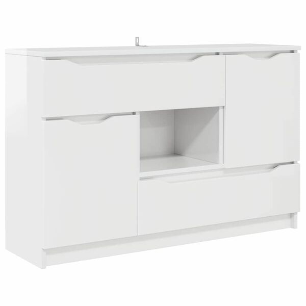 vidaXL Sideboard High Gloss White 100 x 30 x 65.6 Engineered Wood