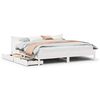 vidaXL Bed Frame with Drawers White 180x200 cm Super King Solid Wood Pine