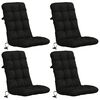 vidaXL 4-Piece High Back Chair Cushions VIANEN 100% Polyester Black