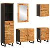 vidaXL Bathroom Sets 5 pcs Natural Solid Mango Wood