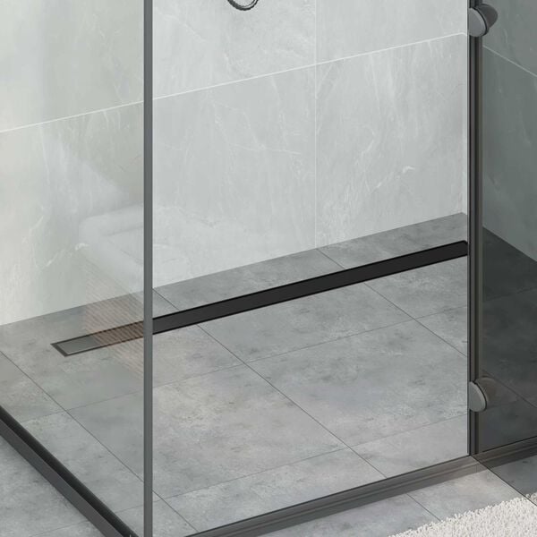 vidaXL Shower Drain 2-in-1 with 360&deg; Siphon Black 100 cm