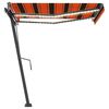 vidaXL Manual Retractable Awning with LED 350x250 cm Orange and Brown