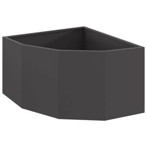 vidaXL Corner Planter Black 60 x 60 x 35 cm Steel