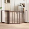 vidaXL Dog Gate Foldable 3 Panels Brown 150 cm Poplar Wood
