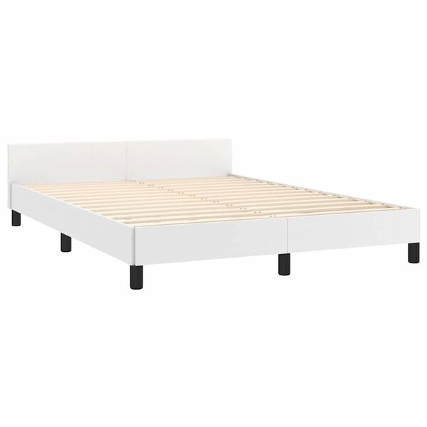 vidaXL Bed Frame without Mattress White 180x200cm Super King Faux Leather