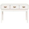 vidaXL Console Table White 114x40x75 cm Solid Wood Pine