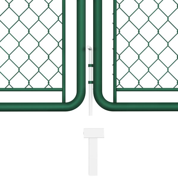 vidaXL Garden Gate Steel 175x395 cm Green