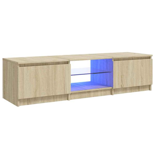 vidaXL TV Cabinet with LED Lights Sonoma Oak 140x40x36 cm
