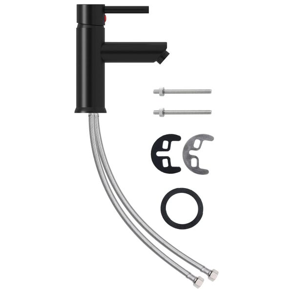 vidaXL Bathroom Basin Faucet Black 130x176 mm