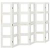 vidaXL Room Divider 6 Panels White Solid Wood Paulownia