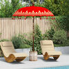 vidaXL Balinese Parasol Red 180-190 cm Cotton and solid wood
