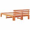 vidaXL Bed Frame with Headboard Wax Brown 140 x 190 cm Solid Pine Wood