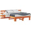 vidaXL Bed Frame with Headboard Brown 140 x 200 cm Solid Pine Wood