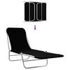 vidaXL Folding Sun Loungers 2 pcs Steel and Fabric Black