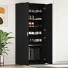 vidaXL Shoe Cabinet Black Oak 80 x 39 x 178 cm Engineered Wood