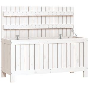 vidaXL Garden Storage Box White 108x42,5x54 cm Solid Wood Pine