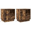 vidaXL Bedside Cabinet with Drawer 2 pcs Smoked Oak 50 x 34.5 x 50 cm