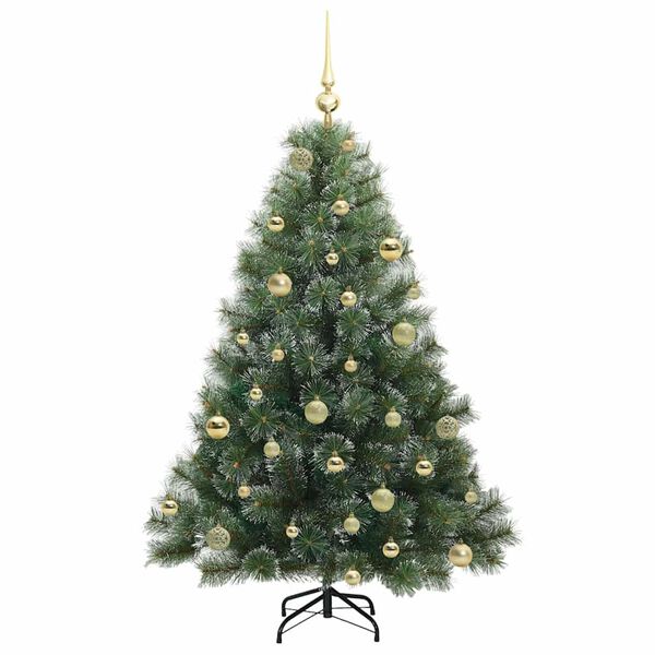vidaXL Artificial Christmas Tree with 150 LEDs Green 150 cm PE and PVC