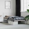 vidaXL Metal Bed Frame without Mattress with Headboard White 75x190cm