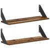 vidaXL Wall Shelves 2 pcs Old Wood 60 x 20 x 17 cm