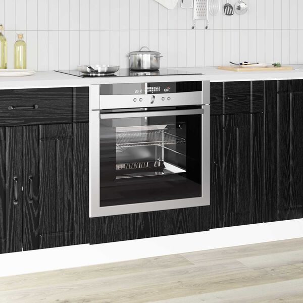 vidaXL Kitchen Cabinet Black Oak 60 x 46 x 81.5 cm Engineered Wood