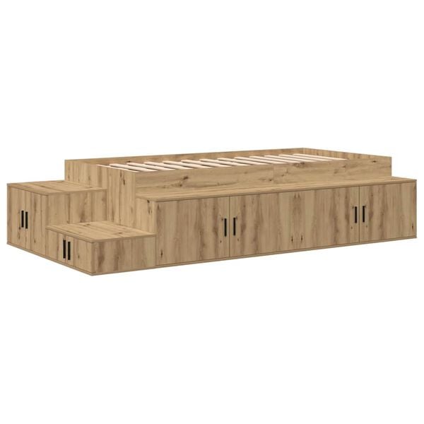vidaXL Storage Bed Frame with Drawer Artisan oak 234 x 103 x 53.5 cm